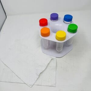 Lovevery Plastic Liquid Color Lab STEM Mixing Tubes, Towels, No Droppers